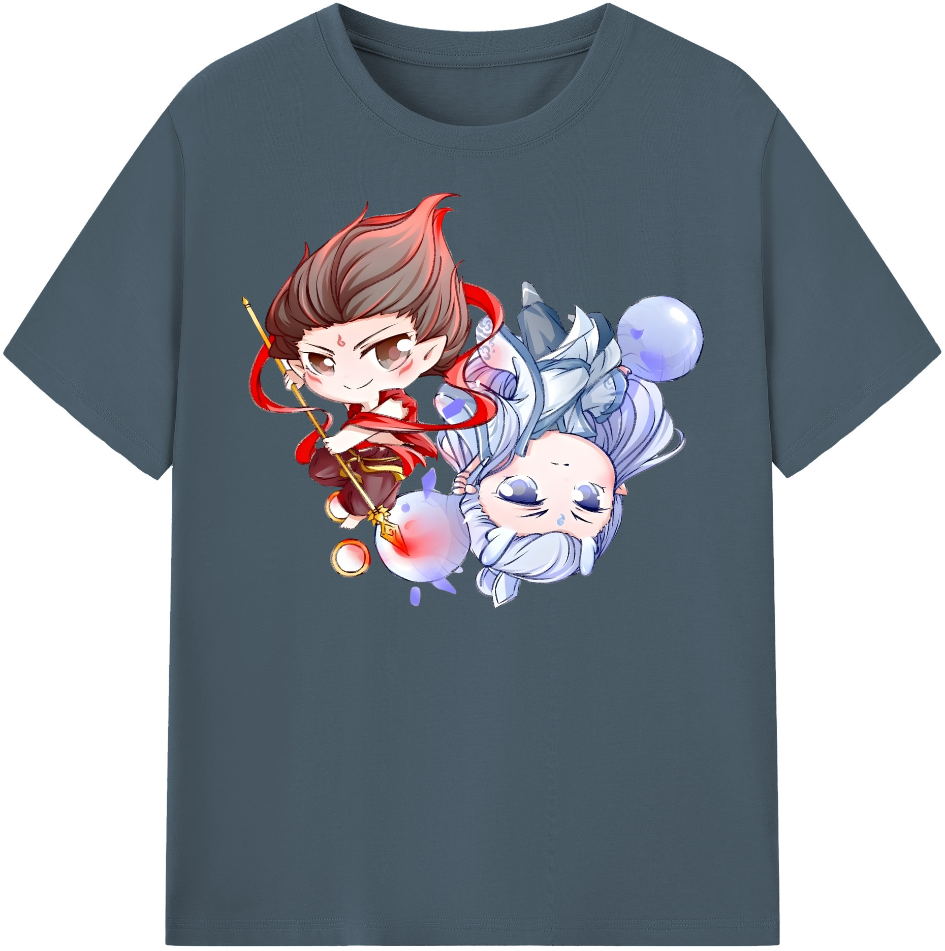 （画像用） Ne Zha 2 ナタ 魔童の大暴れ 綿100％半袖Tシャツ（フロントプリント）
